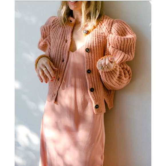 NEW! Anine Bing XS Silky Bay Slip Dress Midi Sexy 90's Style Rose Pink VNeck 0 2 - Picture 2 of 16